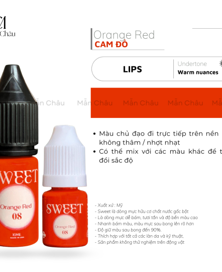 Mực Sweet - 08 Orange Red - Cam Đỏ