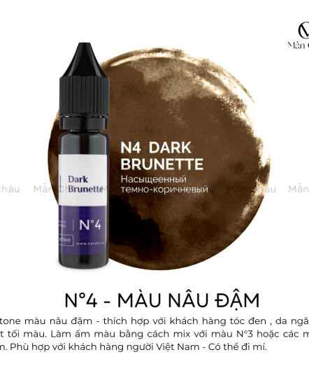 Mực Hanafy - N4 Dark Brunette - Nâu Đen